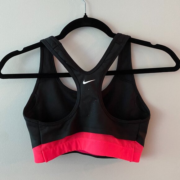 NIKE Pro Sports Bra Black with Neon Pink Size S - Picture 2 of 3